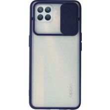 Derin Stok Reno 4 Lite Kılıf Palm Buzlu Kamera Sürgülü Silikon - Lacivert