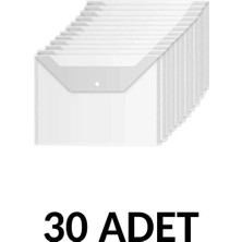 Noki 30 Adet Şeffaf A4 Çıtçıtlı Dosya Zarf Dosya