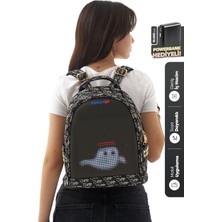 Zampago LED Ekranlı Akıllı Sırt Çantası – Animasyonlu Işıklı Dijital Tasarım Çanta, 10.000 mAh Powerbank Hediyeli