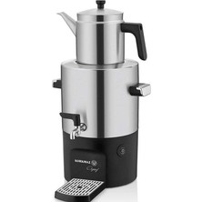 Korkmaz Çayşef InoxSatin Paslanmaz Çelik Semaver 2 L Demlik Kapasitesi Dark Inox Renk