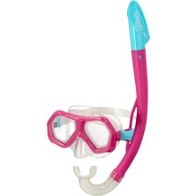 Speedo Ju Dual Lenses Snrkl Combo Pinkblue Unisex Çocuk Maske Ve Şnorkel Set