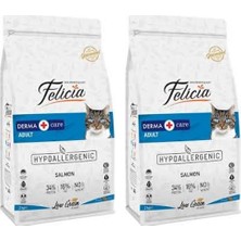 Felicia Az Tahıllı Somonlu Yetişkin Kedi Maması 2 kg x 2 = 4 kg Süper Premium Karışık Tat
