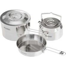 Orcamp Ironchef Çelik Kamp Mutfak Seti ( Tencere - Tava -Çaydanlık )