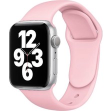 Quse Apple Watch Series SE/11/10/9/8/7/6/5/4/3 46mm-45mm-44mm Uyumlu S/M Spor Silikon Kordon Pastel Pembesi