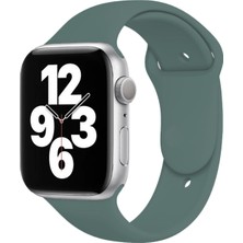 Quse Apple Watch Series SE/11/10/9/8/7/6/5/4/3 46mm-45mm-44mm Uyumlu M/L Spor Silikon Kordon Haki Yeşili