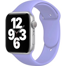 Quse Apple Watch Series SE/11/10/9/8/7/6/5/4/3 42mm-41mm-40mm-38mm Uyumlu M/l Spor Silikon Kordon Lila