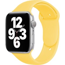 Quse Apple Watch Series SE/11/10/9/8/7/6/5/4/3 42mm-41mm-40mm-38mm Uyumlu S/m Spor Silikon Kordon Sarı