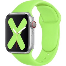 Quse Apple Watch Series SE/11/10/9/8/7/6/5/4/3 42mm-41mm-40mm-38mm Uyumlu M/l Spor Silikon Kordon Neon Yeşil
