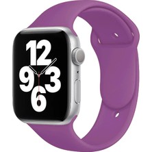 Quse Apple Watch Series SE/11/10/9/8/7/6/5/4/3 46mm-45mm-44mm Uyumlu M/L Spor Silikon Kordon Mor