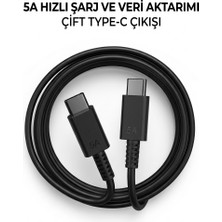 Yumax Type-C To Type-C Hızlı Şarj Kablosu 5A 45W Samsung Uyumlu Pd Destekli Veri Aktarım Usb-C Kablo