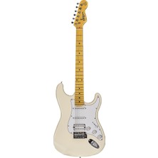 New Orleans NHS9720 Stratocaster Hss Vintage White Elektro Gitar 25,5" Uzunluk Ihlamur Gövde