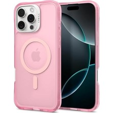 Ciel By 16 Pro Max ile Uyumlu Magsafe Kılıf Ultrasheer Mag Sararma Karşıtı Hava Kanalı TEKNOLOJISI™ Askeri Sınıf Koruma Pink Mat Kapak - ACS08247