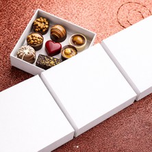 Sürgülü Kare Kutu Beyaz 25 Adet ( 10X10X3,5 cm )