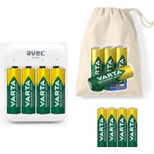 Varta Şarj Edilebilir 8 Adet 2100 Aa Kalem + 4 Adet 800 Aaa Ince Pil +Avec AV-CH01 USB Hızlı Pil Şarj Cihazı 4lüi