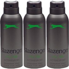 Slazenger Active Sport Yeşil Deodorant Sprey 150 ml Erkekler İçin 3 Adet