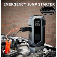 Mezer Akü Takviye Cihazı ve Lastik Hava Kompresörü Uyarı Işıklı ve Powerbanklı 16.000 Mah Akım Korumalı Şarjlı 4ü 1 Arada Taşınabilir Set