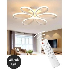 Lzy Avize Store Yonca 6’lı Beyaz Plafonyer Kumandalı – Salon, Mutfak, Çocuk Odası Için Modern LED