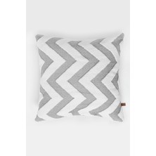 Hamur Bohem Punch Desen Gri Kare Dekoratif Kırlent Kılıfı %30 Pamuk %70 Micro Polyester