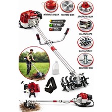 Dragro Alman 20 Hp Yan Tipi Benzinli Motorlu Ot Çalı Tırpanı Çim Biçme Makinesi Tirpan  Çapa Aparatli