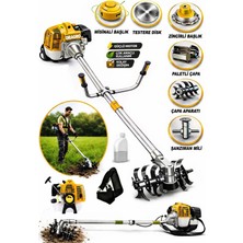Dragro Alman 20 Hp Yan Tipi Benzinli Motorlu Ot Çalı Tırpanı Çim Biçme Makinesi Tirpan  Çapa Aparatli