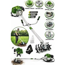 Dragro Alman 20 Hp Yan Tipi Benzinli Motorlu Ot Çalı Tırpanı Çim Biçme Makinesi Tirpan  Çapa Aparatli