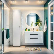 Dekorex BNY101BEYAZ Boy Kapaklı Yüksek Banyo Dolabı