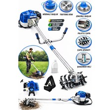 Dragro Alman 20 Hp Yan Tipi Benzinli Motorlu Ot Çalı Tırpanı Çim Biçme Makinesi Tirpan  Çapa Aparatli