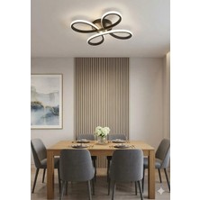 Lzy Avize Store Daisy 4’lü Siyah Avize – Modern Salon, Mutfak, Çocuk Odası, Antre Aydınlatma