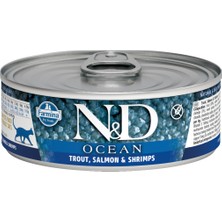 N&D Ocean Somon Tuna Yetişkin Kedi Konservesi 80 gr Karides İçerikli Besleyici Mama