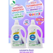 Rindamor Rındamor %100 Doğal Bitkisel Tüm Renkler Çamaşır Deterjanı 2’li Set -Organik Lavanta Yağlı-Kendinden Yumuşatıcılı