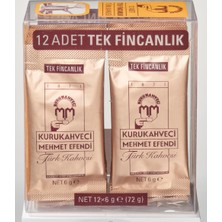 Kurukahveci Mehmet Efendi Mehmet Efendi Kurukahveci Tek Içimlik Türk Kahvesi 12 x 6 gr Kafeinli Lezzetli Türkiye Menşeli
