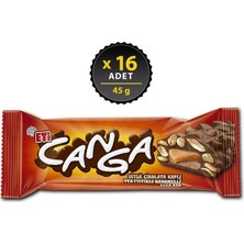 Eti Canga Bitter Çikolata Kaplı 45 g x 16 Yer Fıstıklı Lezzetli Nuga Bar
