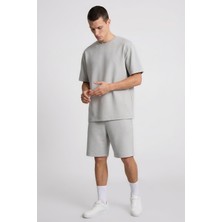 Taş Oversize Fit Basic Erkek Şort Takım - 85292