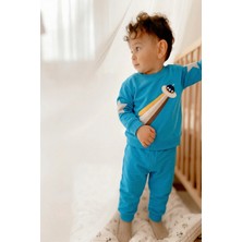 Cigit Uzay Aracı Aplikeli Pijama Takım 2-8 Yaş Mavi
