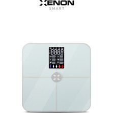 Xenon Smart Dijital Nabız Ölçerli Akıllı Tartı Yağ Kemik Kas Kütlesi Ölçen Vücut Veri Analiz Ölçümlü Akıllı Baskül X8702
