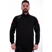 Lotto R8924 Joe Sweatshirt Erkek Kapüşonlu Düz Desenli Siyah Sezonluk Rahat Kesim