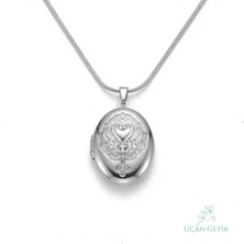 Uçan Geyik Anka Kuşu Gri Renkli Kolye - Kadın Takı | Zarif Tasarım