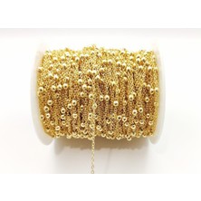 Yiğit Aksesuar 2 Metre Lak Kaplama Bileklik Kolye Halhal Zinciri Kararma Yapmaz Altın Renk