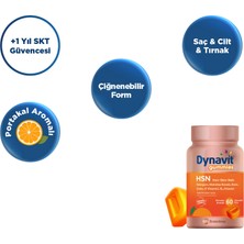 Dynavit Gummies HSN Hair Skin Nails 60 Çiğnenebilir Form x2 - Hidrolize Keratin, Biotin - Saç&Cilt&Tırnak