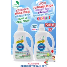 Rindamor Rındamor % 100 Doğal Bitkisel Kokusuz Bebek Sıvı Çamaşır Deterjanı  2’li Set-Kendinden Yumuşatıcılı