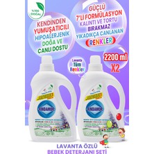 Rindamor Rındamor %100 Doğal Bitkisel Bebek Sıvı Çamaşır Deterjanı 2’li Set-Organik Lavanta Yağlı-Kendinden Yumuşatıcılı