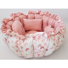 Babynest Dünyası Pudra Kelebek Yuvarlak Uyku ve Oyun Minderi Babynest 0-25 kg Vücut Desteği Özellikli