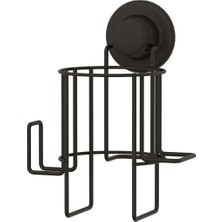 Tekno-tel Mat Siyah Vakumlu Fön Tutucu Fön Askısı Kolay Temizlik Özellikli 5 kg Kapasiteli DM262