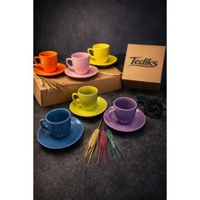 Tediks Renkli Kahve Fincanı Takımı 6’lı – Modern Tasarım