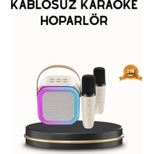 Twin Store Bluetooth Karaoke Hoparlör Renkli LED Işıklı Type-C Şarjlı