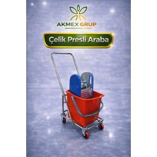 Tek Kovalı Çelik Presli Paspas,temizlik Arabası (Çelik Pres)