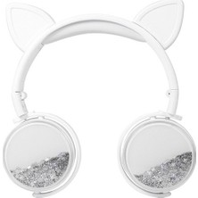 Ally Kedi Kulak Simli Kulaküstü Kulaklık 3.5mm Jack AL-32613 Beyaz Renkli Kablolu Mikrofonlu