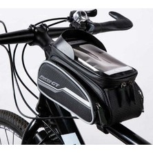 ForteGT 6 Inç Su Geçirmez Dokunmatik Ekran Bisiklet Kadro Üstü Çanta Gri Renk Aşınmaya Dayanıklı Polyester