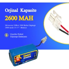 Ümit Maker Silvercrest SSRA1 900 Robot Süpürge 2600 mAh 14.4 V  Batarya – Orjinal Uyumlu Uzun Ömürlü, Yüksek Performans Pil