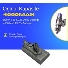 Ümit Maker Dyson V15 SV28 Dikey Süpürge 4000 Mah 25.2 V Batarya – Orjinal Uyumlu Uzun Ömürlü, Yüksek Performans Pil
